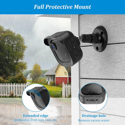 PlusAcc Outdoor Camera Mount for Blink Outdoor 4 (4th Gen) & 3rd Gen Camera, 3 Pack 360° Adjustable Wall Mount Bracket with Sync Module 2 Mount for Blink Camera System (Black, Cameras Not Included) - PuriLite