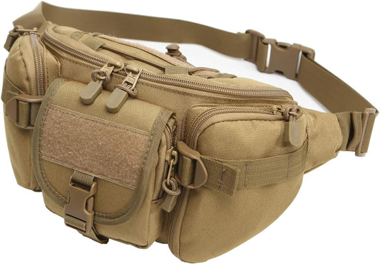 Tactical Fanny Pack Military Waist Bag Pack Utility Hip Pack Bag with Adjustable Strap Waterproof for Outdoors Fishing Cycling Camping Hiking Traveling Hunting Shopping Dog Walking - PuriLite