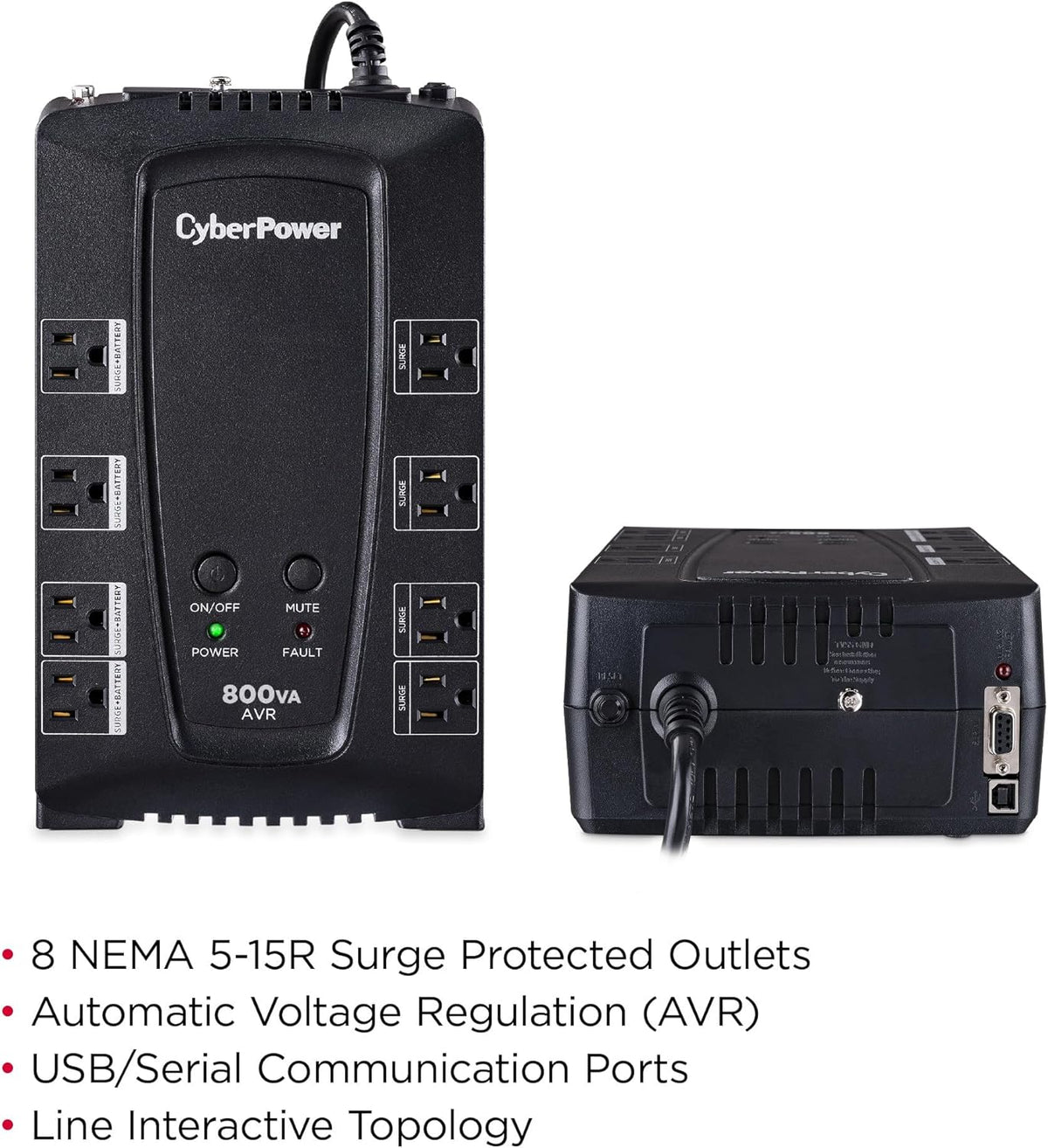 CyberPower CP685AVRG AVR UPS System, 685VA/390W, 8 Outlets, Compact - PuriLite