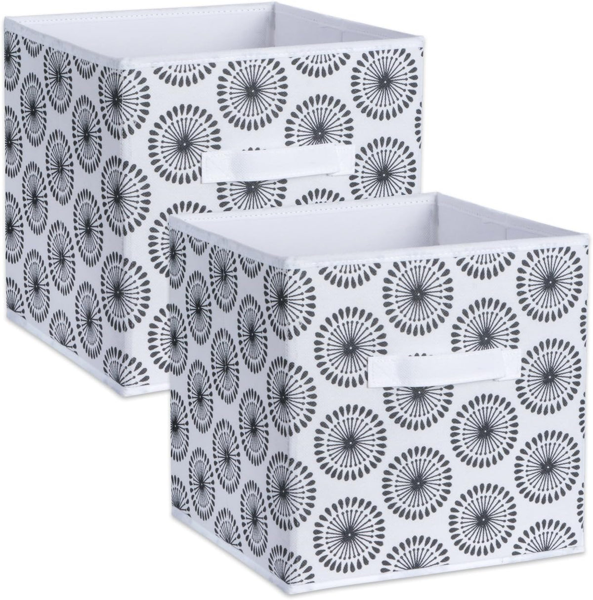 DII Foldable Fabric Storage Containers for Nurseries, Offices, Closets, Home Decor, Cube Organizers & Everyday Storage Needs, (Large - 11 x 11 x 11) Scroll Nautical Blue - Set of 2 - PuriLite