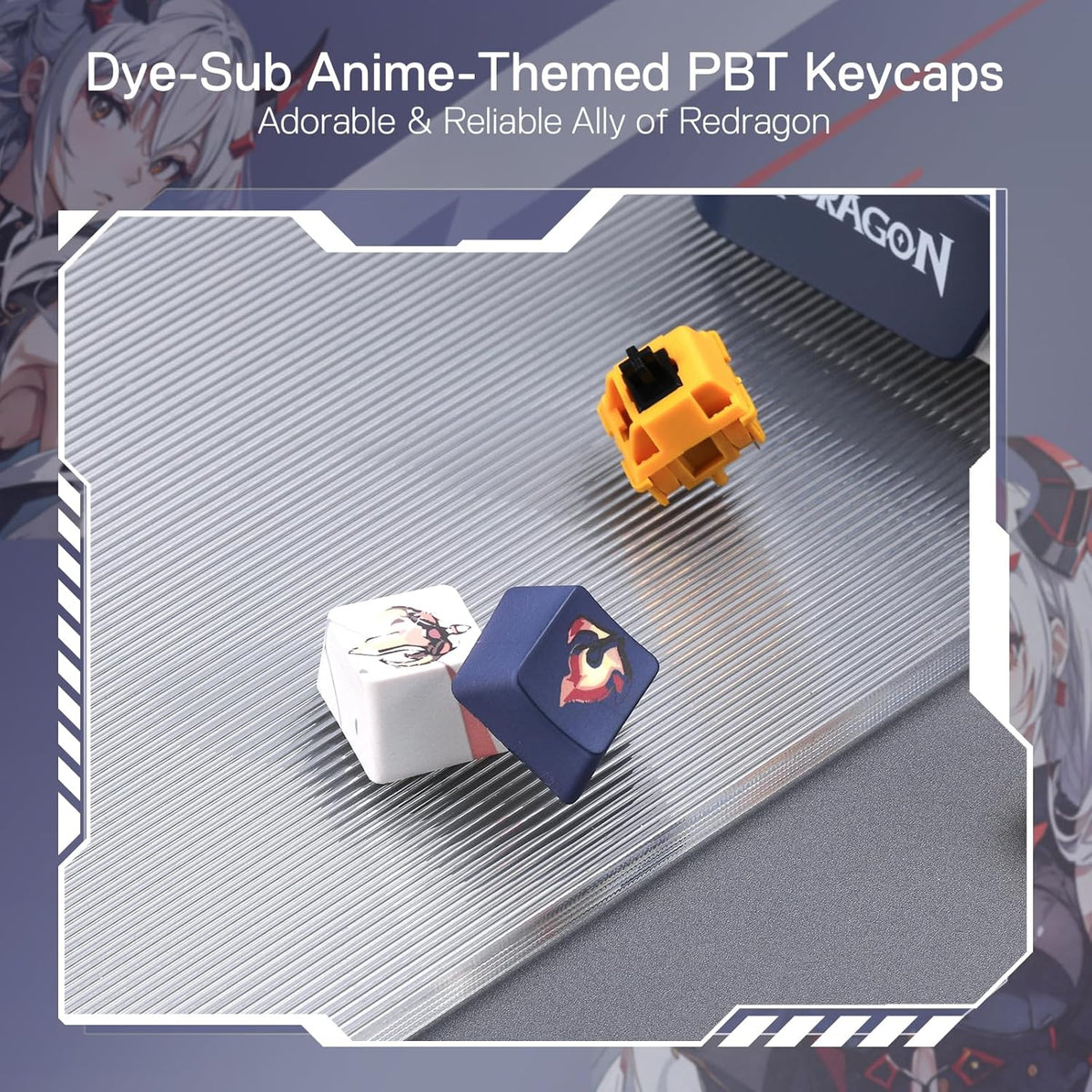 Redragon K686 PRO 98 Keys Wireless Gasket RGB Gaming Keyboard, 3-Modes Anime Mechanical Keyboard w/Hot-Swap Socket, Dedicated Knob Control & Sound Absorbing Pads, Custom Hi-Fi Linear Switch - PuriLite
