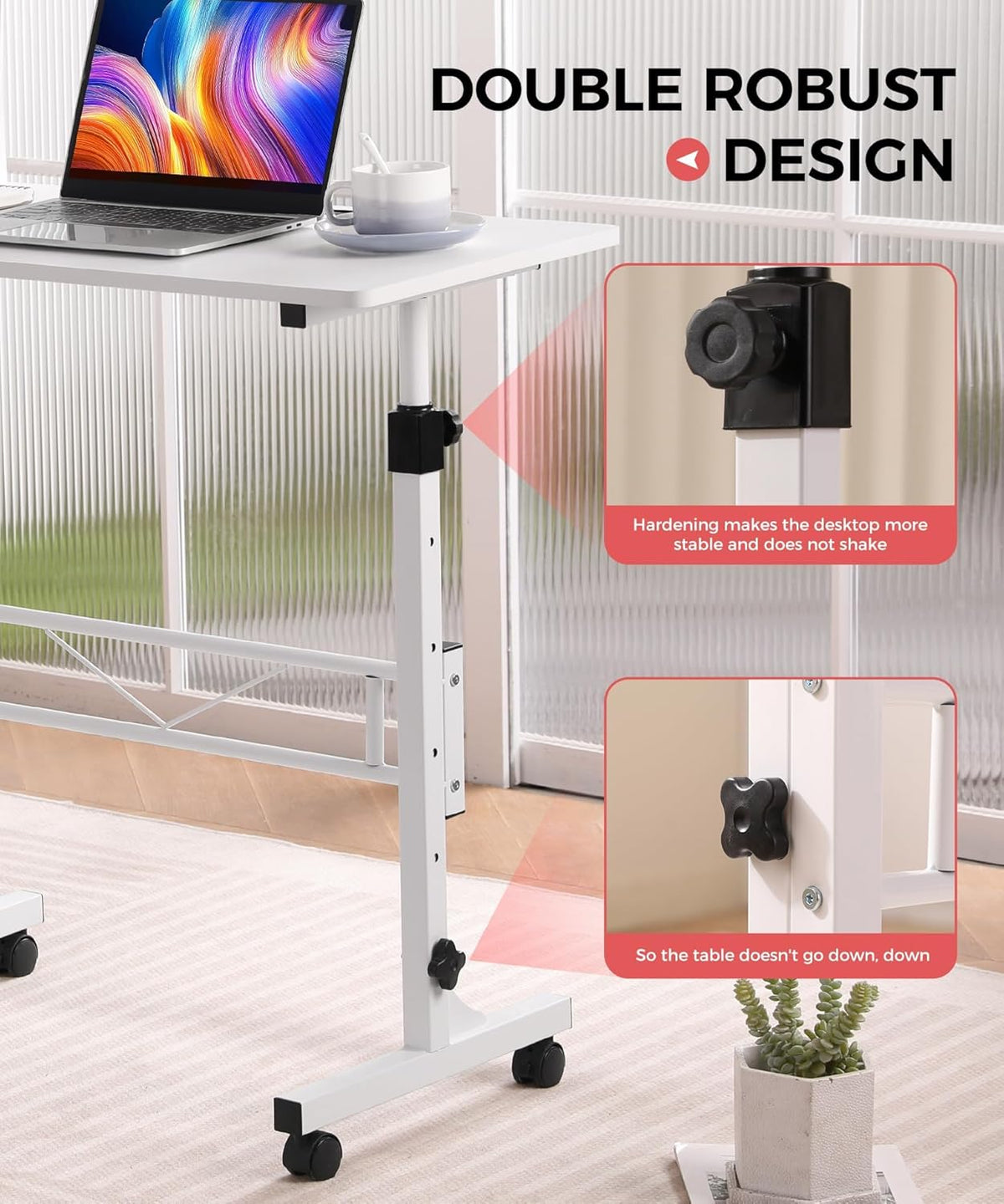 Purilite Select 32-Inch Adjustable Height Mobile Standing Desk - PuriLite