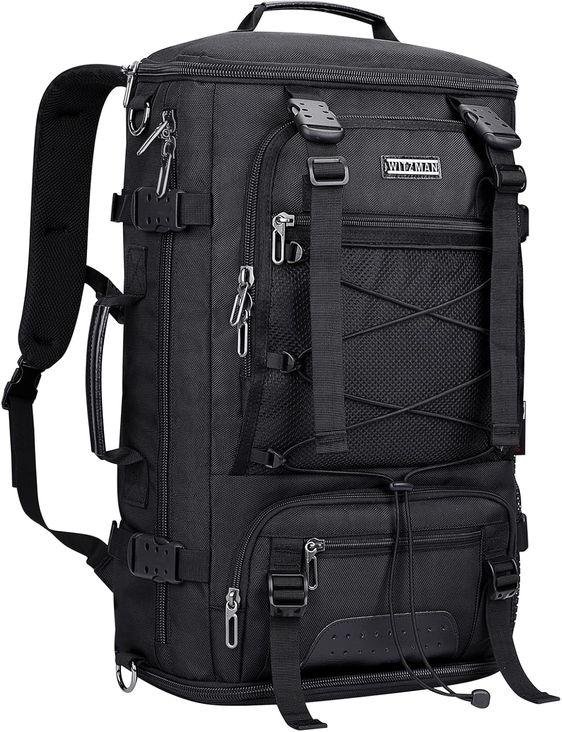 WITZMAN Travel Backpack for Men Large Carry on Backpack Convertible 3 in 1 Bags with Shoe Compartment Fit 17 Inch Laptop(B689 Silvery Grey) - PuriLite