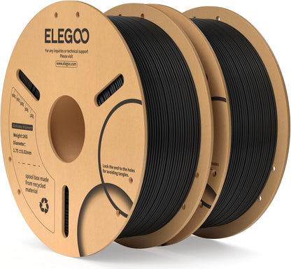 ELEGOO PLA Filament 1.75mm Black 1KG,3D Printer Filament Dimensional Accuracy +/- 0.02mm,1kg Cardboard Spool(2.2lbs) 3D Printing Filament Fits for Most FDM 3D Printers - PuriLite