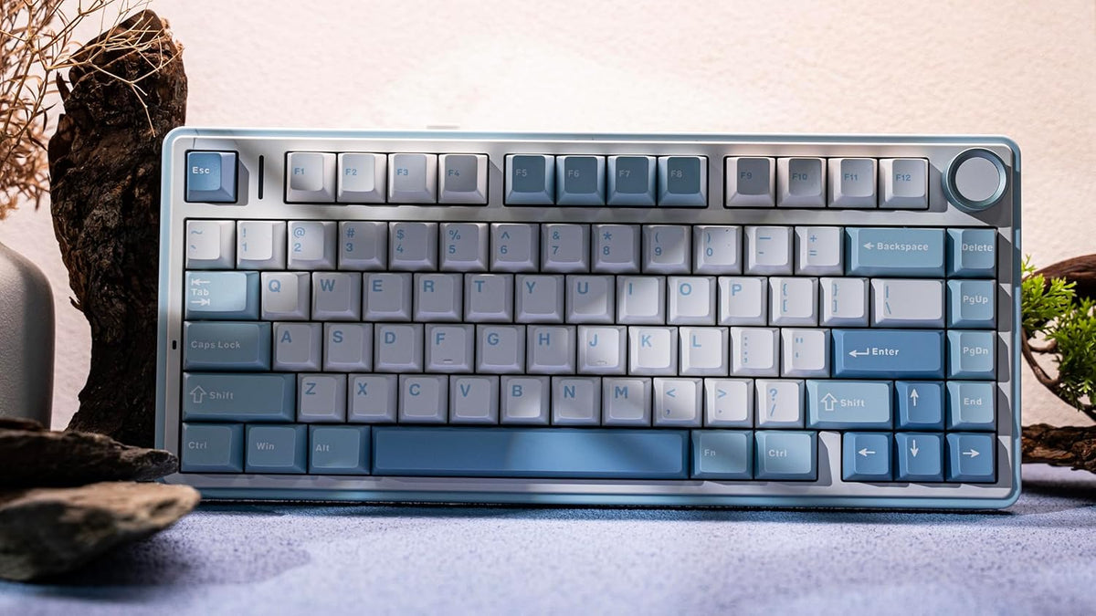 EPOMAKER x Aula F75 Gasket Mechanical Keyboard, 75% Wireless Hot Swappable Gaming Keyboard with Five-Layer Padding&Knob, Bluetooth/2.4GHz/USB-C, RGB (Black Gradient, LEOBOG Reaper Switch) - PuriLite