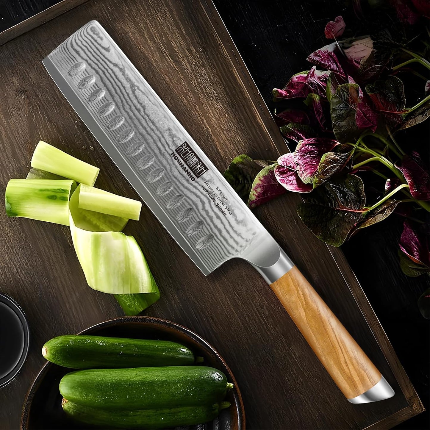 HOSHANHO Damascus Fillet Knife 7 Inch, Professional VG-10 Super Steel Boning Knife, Ultra Sharp Fish Knife with Ergonomic Handle - PuriLite