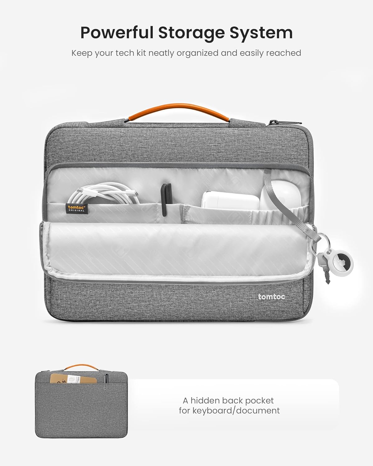 tomtoc 360 Protective Laptop Carrying Case for 16-inch New MacBook Pro M4/M3/M2/M1 Pro/Max 2024-2019, Water-Resistant Laptop Bag Sleeve with Accessory Pocket for The New Razer Blade 15 - PuriLite