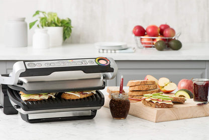 T-fal Optigrill, Electric Indoor Grill, 6 Auto Cooking Modes, Smart Sensor Techology, Nonstick removable plates, Stainless Steel Exterior, Panini Press, Precision Grilling - PuriLite