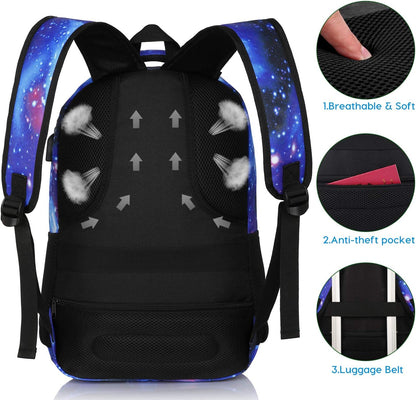 Backpack for Teen Girls,Boys School Backpack for Women with USB,College Backpack,Big Flower - PuriLite