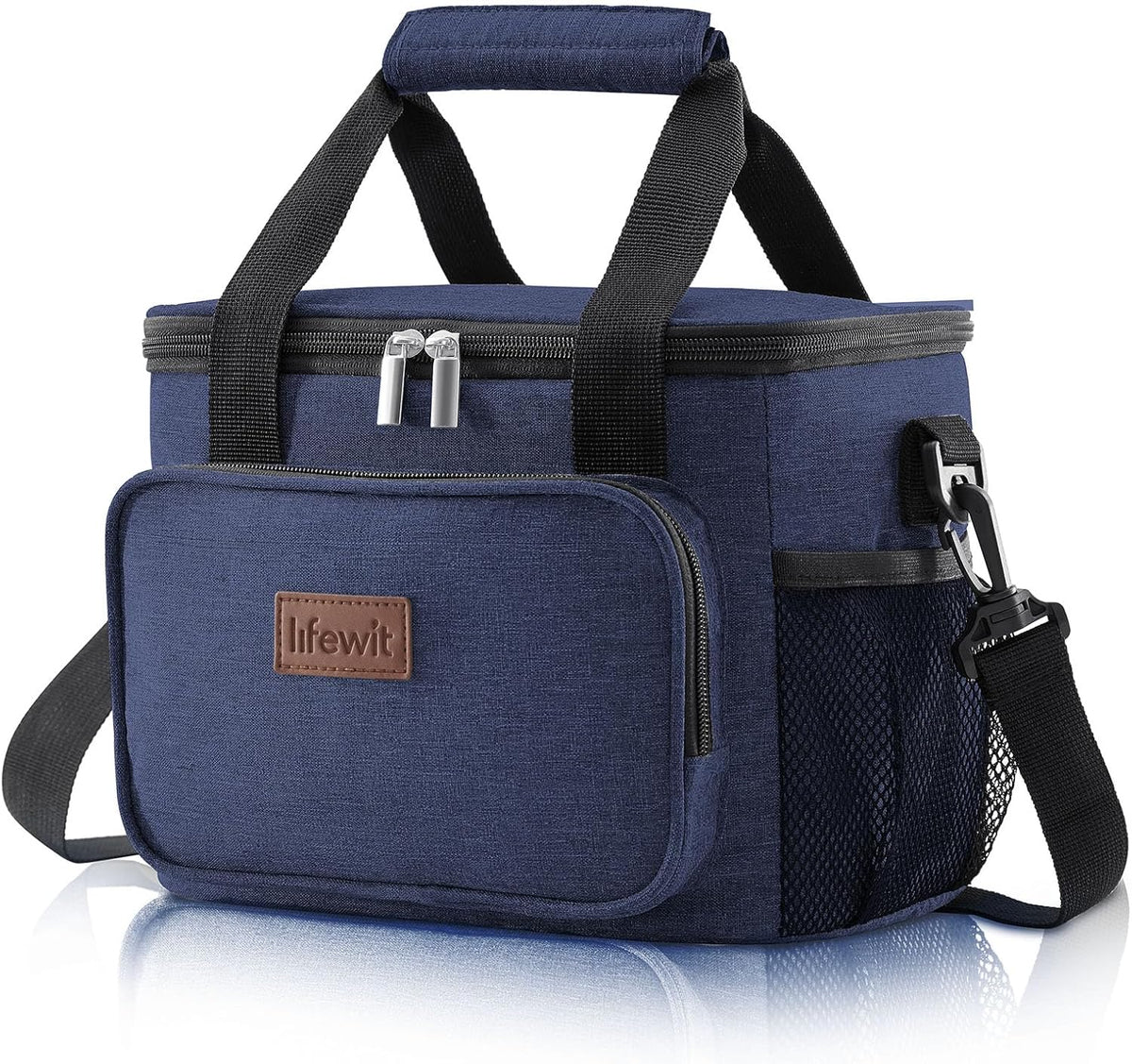 Lifewit Large Lunch Bag for Adults, 24-Can 15L Insulated Lunch Box Leakproof Soft Cooler Cooling Tote for Men Women, Waterproof Reusable Cooler Bags for Work Office Outdoor Picnic Camping, Black - PuriLite