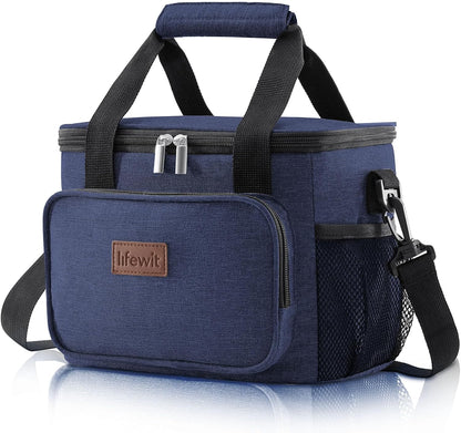 Lifewit Large Lunch Bag for Adults, 24-Can 15L Insulated Lunch Box Leakproof Soft Cooler Cooling Tote for Men Women, Waterproof Reusable Cooler Bags for Work Office Outdoor Picnic Camping, Black - PuriLite
