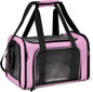 SFBAIHEN Cat Carriers Dog Carrier Pet Carrier for Small Medium Cats Dogs Puppies up to 15 Lbs, TSA Airline Approved Small Dog Carrier Soft Sided, Collapsible Waterproof Travel Puppy Carrier (Pink) - PuriLite