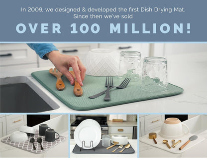 XL Microfiber Dish Drying Mat | Reversible Absorbent Kitchen Counter Drying Pad