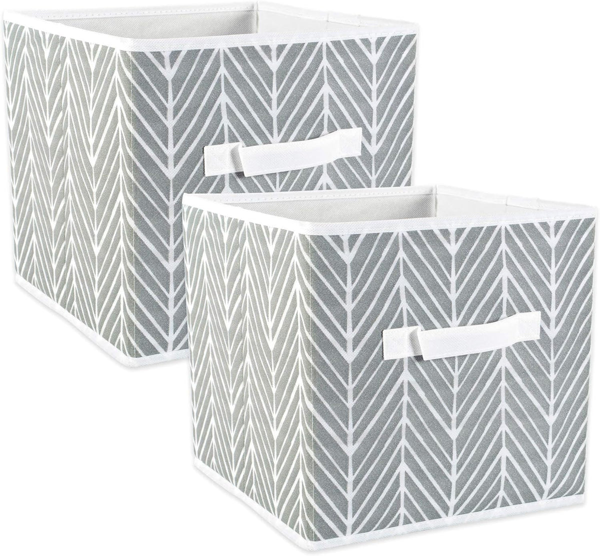 DII Foldable Fabric Storage Containers for Nurseries, Offices, Closets, Home Decor, Cube Organizers & Everyday Storage Needs, (Large - 11 x 11 x 11) Scroll Nautical Blue - Set of 2 - PuriLite