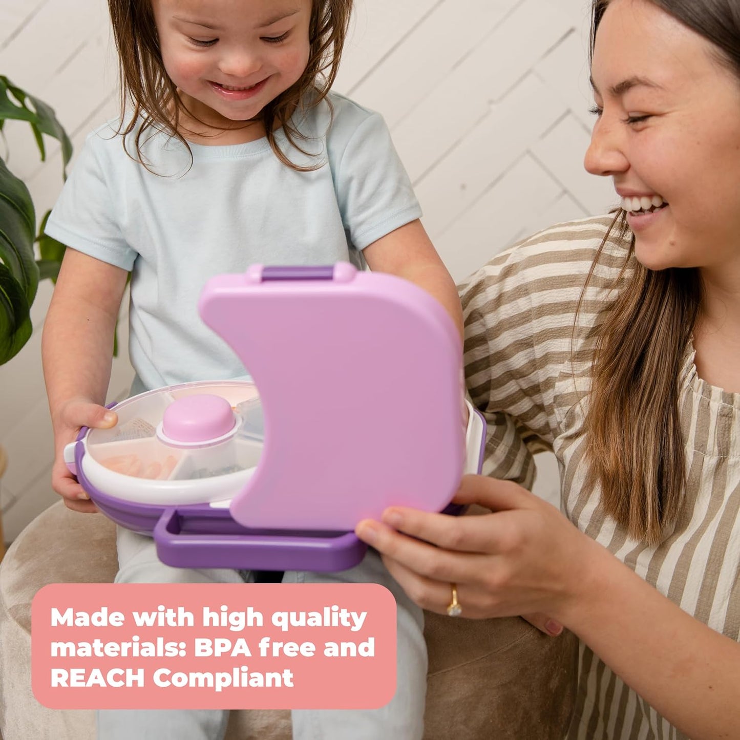 GoBe Kids Lunchbox - Reusable Snack Container with 5 Compartment Dispenser and Lid | BPA and PVC Free | Dishwasher Safe | No Spill, Leakproof - PuriLite