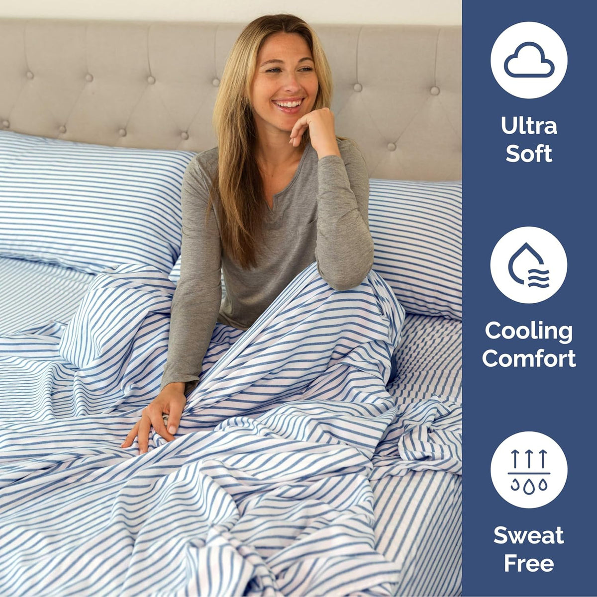 Extra Deep Queen Sheet Set - 6 Piece Breathable & Cooling Sheets - Hotel Luxury Bed Sheets Set - Easy & Secure Fit - Soft, Wrinkle Free & Comfy Sheets Set - White Sheet Set w/Extra Deep Pockets - PuriLite