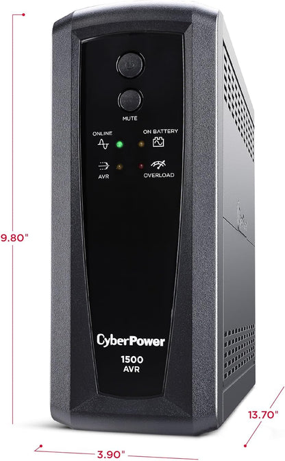 CyberPower CP685AVRG AVR UPS System, 685VA/390W, 8 Outlets, Compact - PuriLite