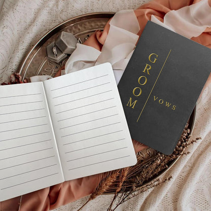 WeddingGiftsWedding Vow Books His and Hers Soft Touch Gold Foil Engraving Vow Books Wedding Essentials Wedding Accessories(TR-HH-Black) - PuriLite