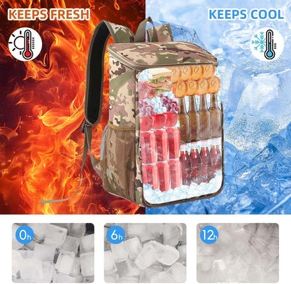 Bagtopia Camping Cooler Backpack 25 Cans, Leak Proof Insulated Thermal Bag, Beach Travel Picnic Lunch Backpack for Men Women - PuriLite