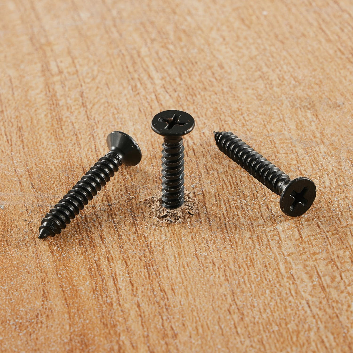 GOHODOMINO #4 x 1/2" Wood Screw 100Pcs, Stainless Steel 304 (18-8) Screws Flat Head Phillips Fast Self Tapping Drywall Screws Black Oxide - PuriLite