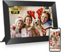 Frameo 10.1 Inch WiFi Digital Picture Frame with 32GB Memory, 1280 x 800 IPS Touch Screen Smart Electronic Photo Frame, Wall Mountable, Auto-Rotate, Share Photos/Videos Via Frameo App from Anywhere - PuriLite