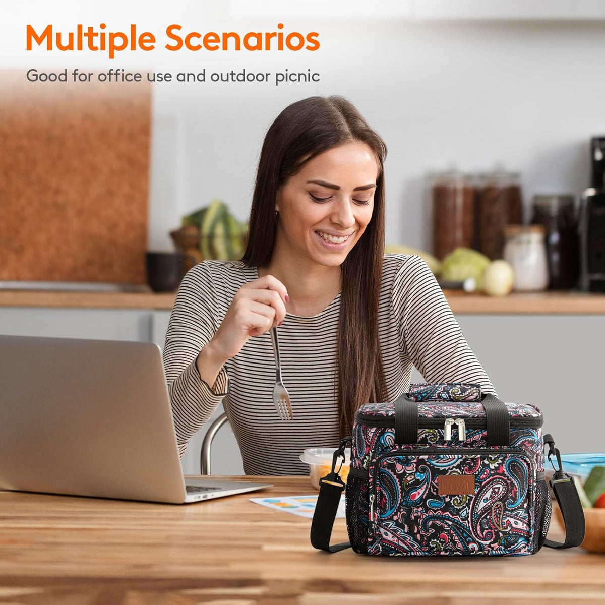 Lifewit Large Lunch Bag for Adults, 24-Can 15L Insulated Lunch Box Leakproof Soft Cooler Cooling Tote for Men Women, Waterproof Reusable Cooler Bags for Work Office Outdoor Picnic Camping, Black - PuriLite