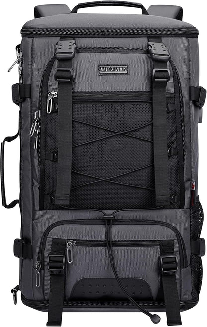 WITZMAN Travel Backpack for Men Large Carry on Backpack Convertible 3 in 1 Bags with Shoe Compartment Fit 17 Inch Laptop(B689 Silvery Grey) - PuriLite