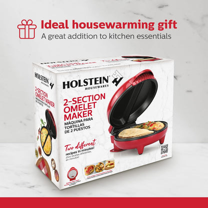 Holstein Housewares Non-Stick 6-Section Multi-Food Maker - Arepas, Mini Pancakes, Corncakes and More, 6-PC, Red/Black - PuriLite