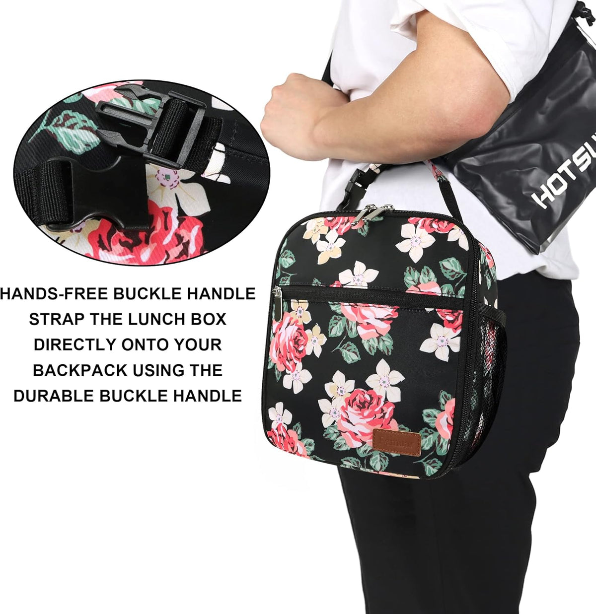 Lunch Box for Men Women Adults Small Lunch Bag for Office Work Picnic - Reusable Portable Lunchbox, Black - PuriLite