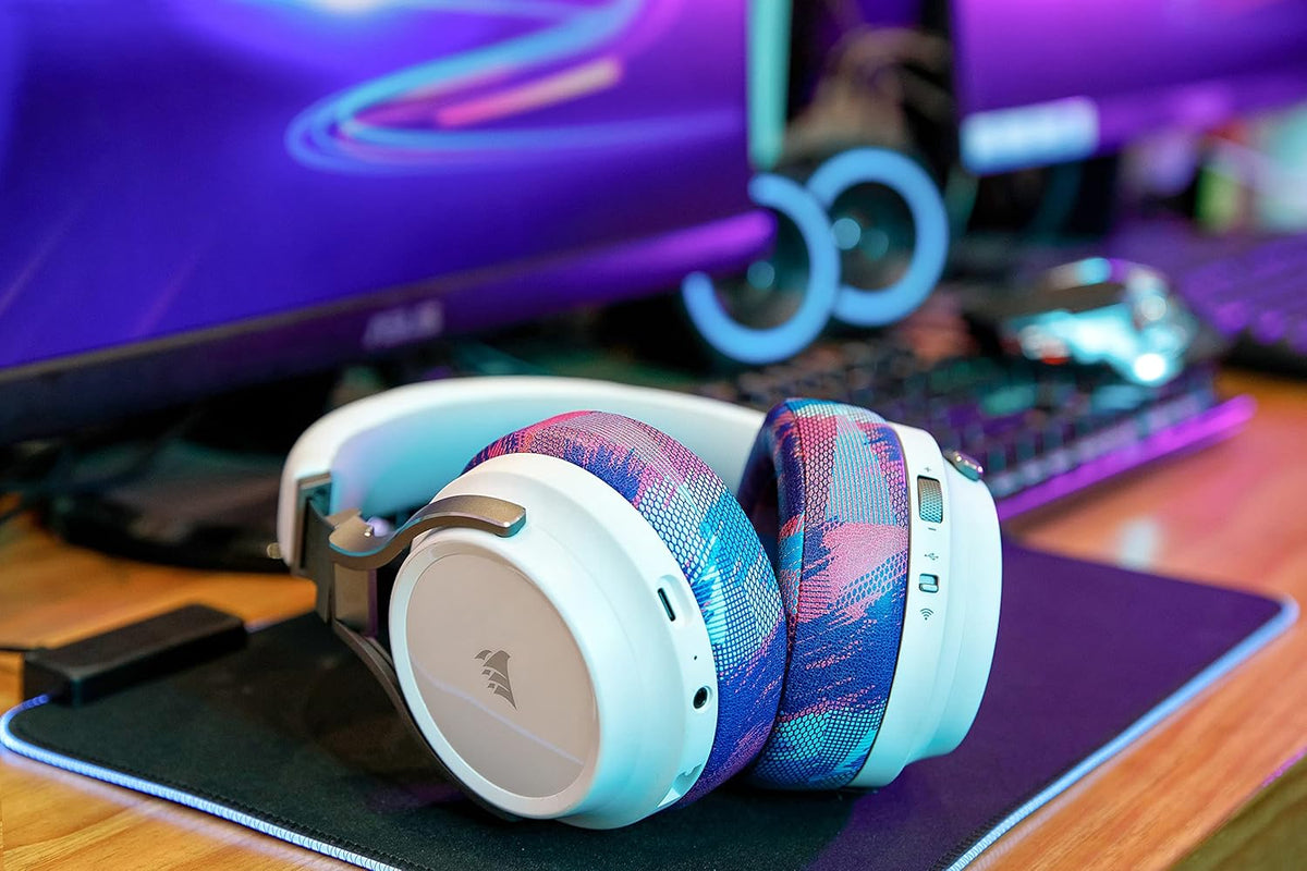 WC Upgraded Replacement Earpads for Corsair Virtuoso RGB Wireless Gaming Headset Made by Wicked Cushions | Improved Durability, Thickness, Softer Leather, and Sound Isolation | (90s White) - PuriLite