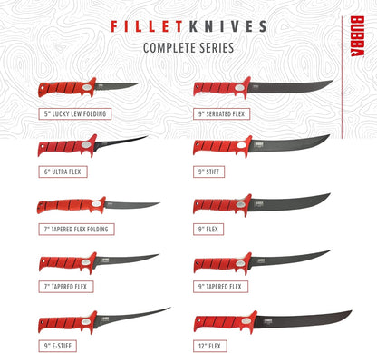 Fishing Fixed Blade 9 Inch Tapered Flex Fillet Knife - PuriLite