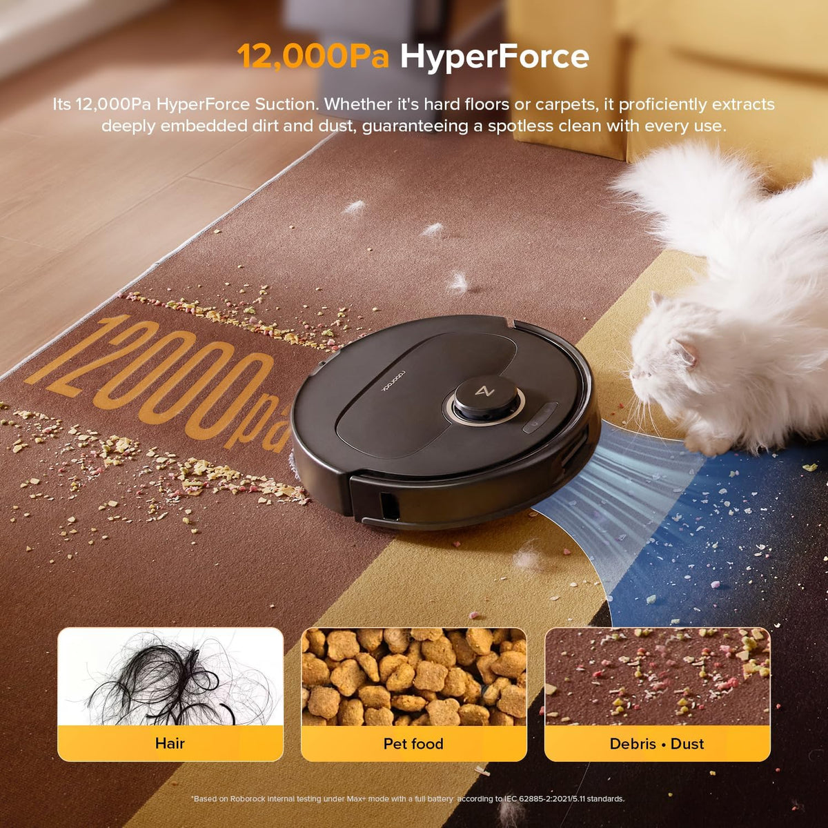 roborock Qrevo S5V Robot Vacuum and Mop, FlexiArm Edge Mopping, 12,000Pa Suction, Smart Obstacle Avoidance, Dual Anti-Tangle Brushes, 10mm Mop Lifting, Auto Mop Washing&Drying, Self-Emptying&Refilling - PuriLite