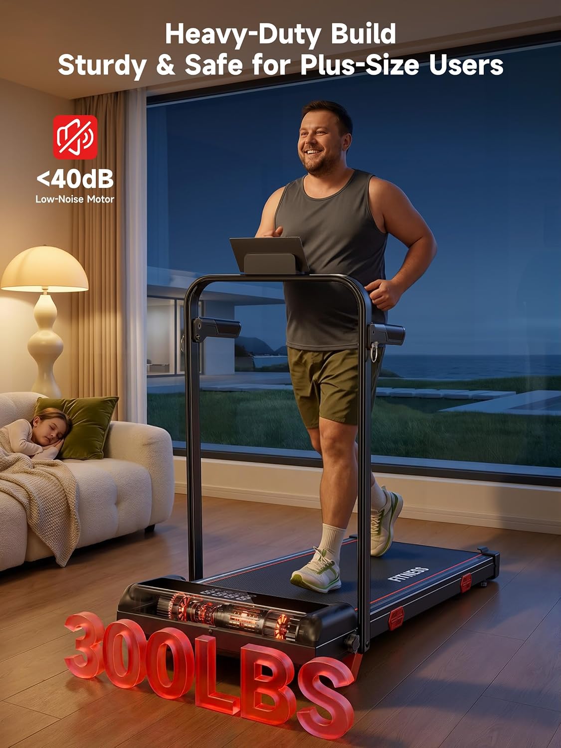 RHYTHM FUN 16% Walking Pad Treadmill with Incline, Foldable Walking Pad with Handle Bar, Compact Walking Treadmill with Low Noise for 300 lbs Weight Capacity Home Office Use