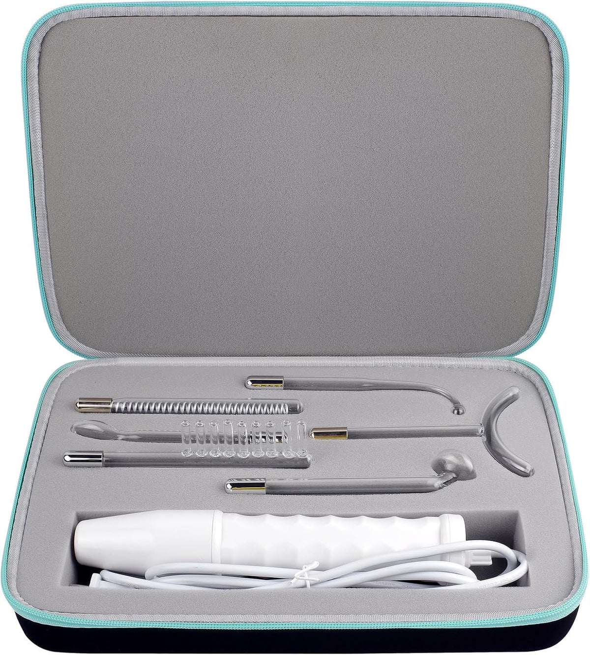 GWCASE for NuDerma High Frequency Wand Case, 6 Wands, Customizable EVA, L Hard EVA Shell, Shock+Splash Proof; 2-layer Cuttable Foam; 360° Zipper +Handle; Skincare Travel, Home Storage,Case Only