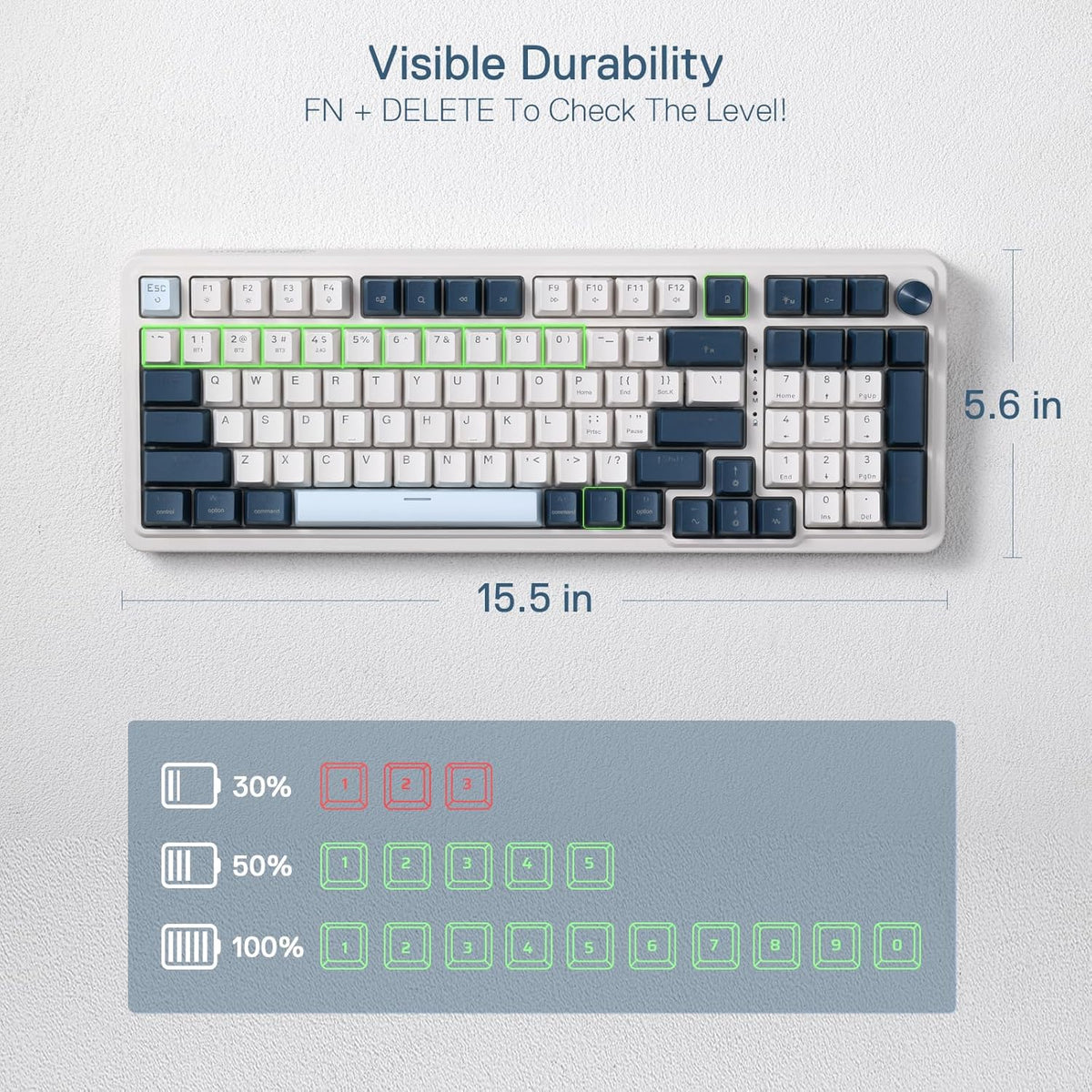 Redragon K686 PRO 98 Keys Wireless Gasket RGB Gaming Keyboard, 3-Modes Anime Mechanical Keyboard w/Hot-Swap Socket, Dedicated Knob Control & Sound Absorbing Pads, Custom Hi-Fi Linear Switch - PuriLite
