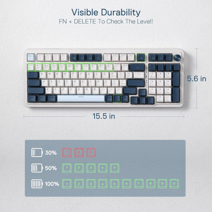 Redragon K686 PRO 98 Keys Wireless Gasket RGB Gaming Keyboard, 3-Modes Anime Mechanical Keyboard w/Hot-Swap Socket, Dedicated Knob Control & Sound Absorbing Pads, Custom Hi-Fi Linear Switch - PuriLite