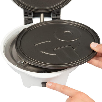 Smiley Face Waffler & Pancake Maker w 2 Interchangeable, Removable 8" Plates- Adjustable Temperature Control, Non-stick Electric Griddle Iron- Easy Clean, Make Kid's Breakfast Fun- Great Holiday Gift - PuriLite