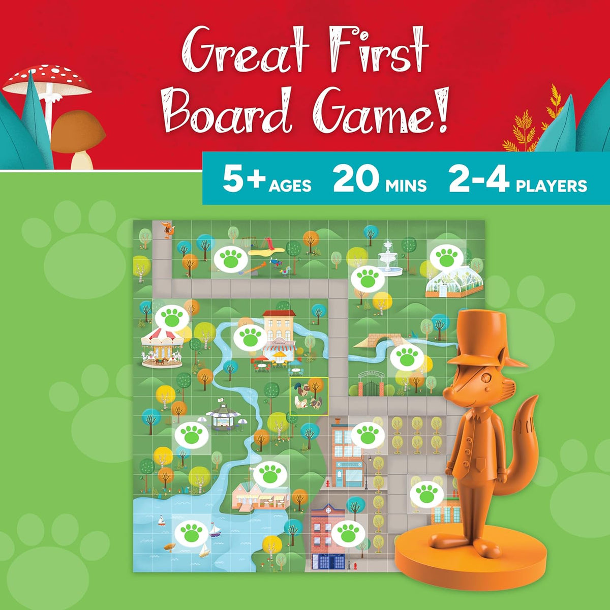 Gamewright Outfoxed! A Cooperative Whodunit Board Game for Kids 5+ - PuriLite
