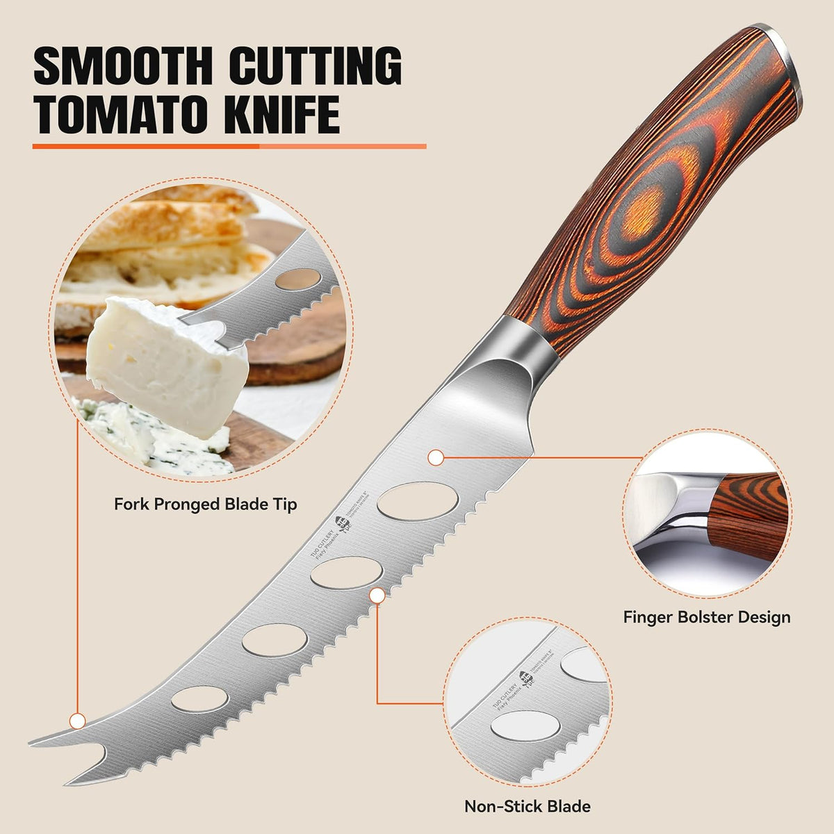 TUO Boning Knife - Razor Sharp Fillet Knife - High Carbon German Stainless Steel Kitchen Cutlery - Pakkawood Handle - Luxurious Gift Box Included - 7 inch - Fiery Phoenix Series - PuriLite