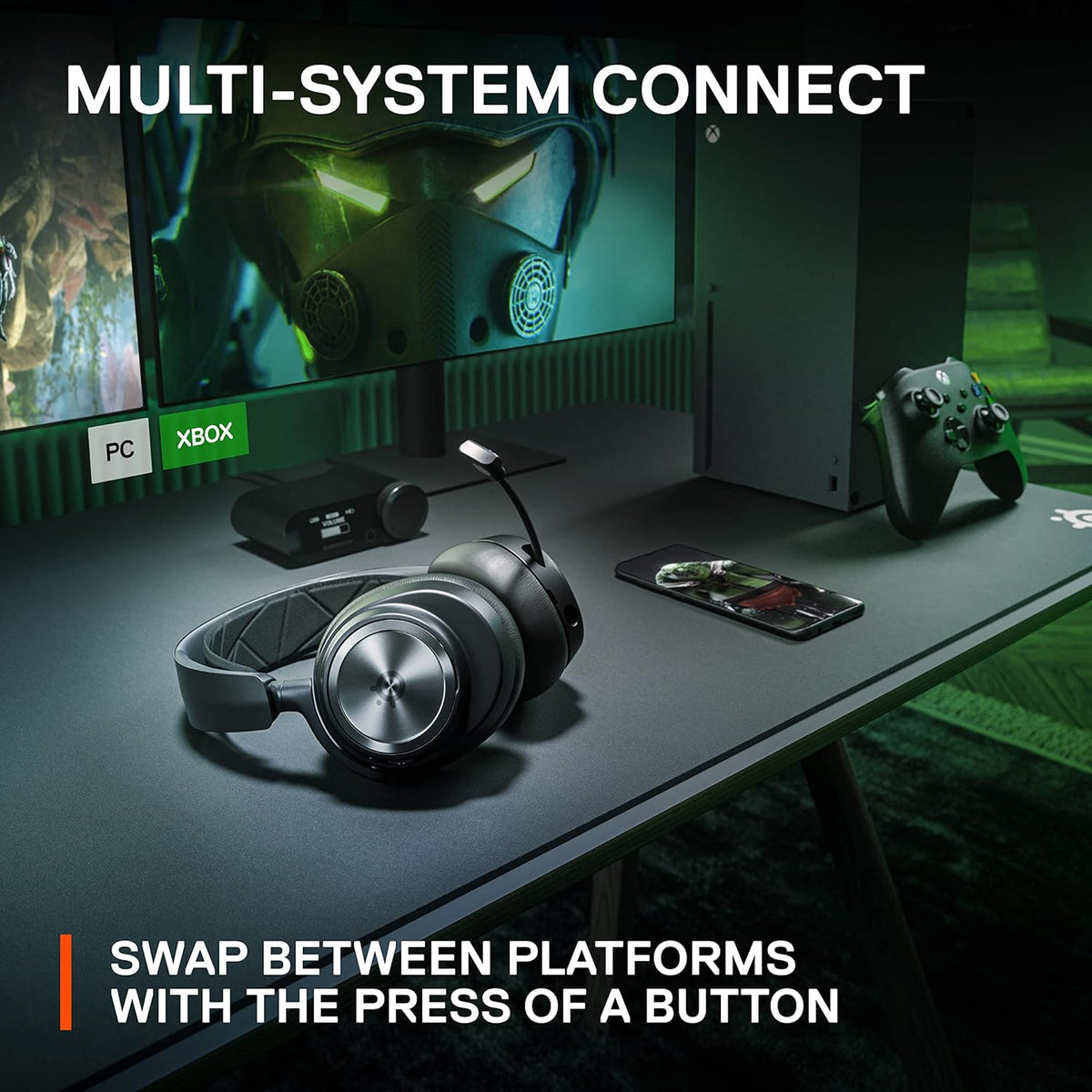 NEW SteelSeries Arctis Nova Pro Wireless Multi-System Gaming Headset - Premium Hi-Fi Drivers - Active Noise Cancellation - Infinity Power System - ClearCast Gen 2 Mic - PC, PS5/PS4, Switch, Mobile - PuriLite