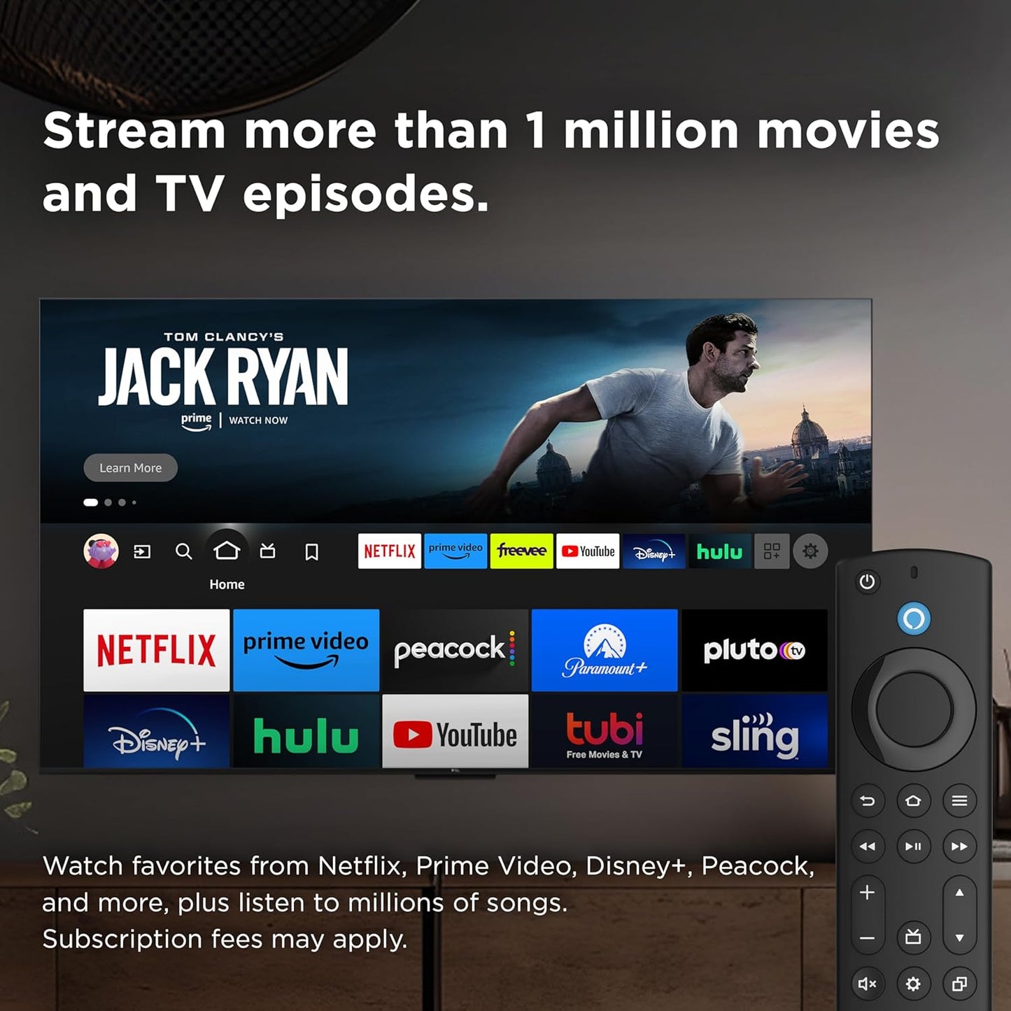 TCL 65-Inch Class S4 4K LED Smart TV with Fire TV (65S450F-CA), Dolby Vision HDR, Dolby Atmos, Alexa Built-in, Apple Airplay Compatibility, Streaming UHD Television, Black - PuriLite