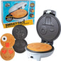 Smiley Face Waffler & Pancake Maker w 2 Interchangeable, Removable 8" Plates- Adjustable Temperature Control, Non-stick Electric Griddle Iron- Easy Clean, Make Kid's Breakfast Fun- Great Holiday Gift - PuriLite