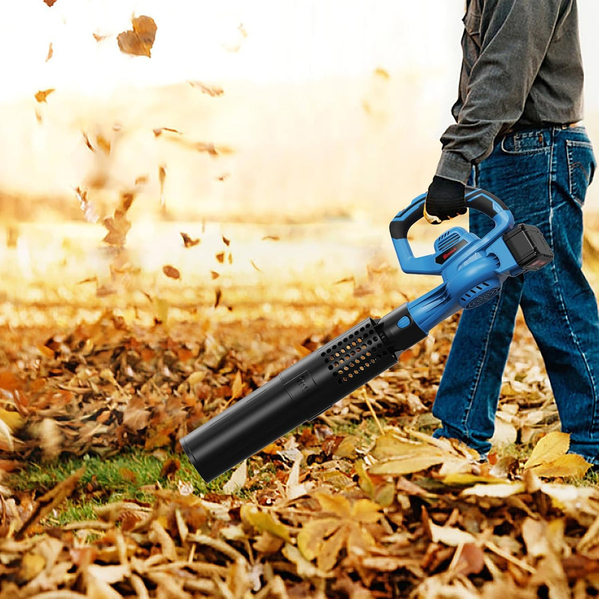 Enhulk 20V 4.0Ah Cordless Leaf Blower,460CFM &190MPH,2-in-1 Battery Powered Leaf Blower,6 Variable Speed,for Blowing Leaves,Debris,Snow and Dust,4.0Ah Battery&Charger Included - PuriLite
