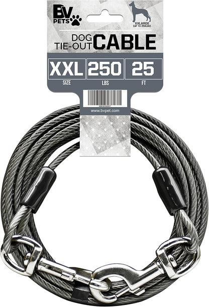 BV Pet Small Tie Out Cable for Dog up to 35 Pound, 25-Feet - PuriLite