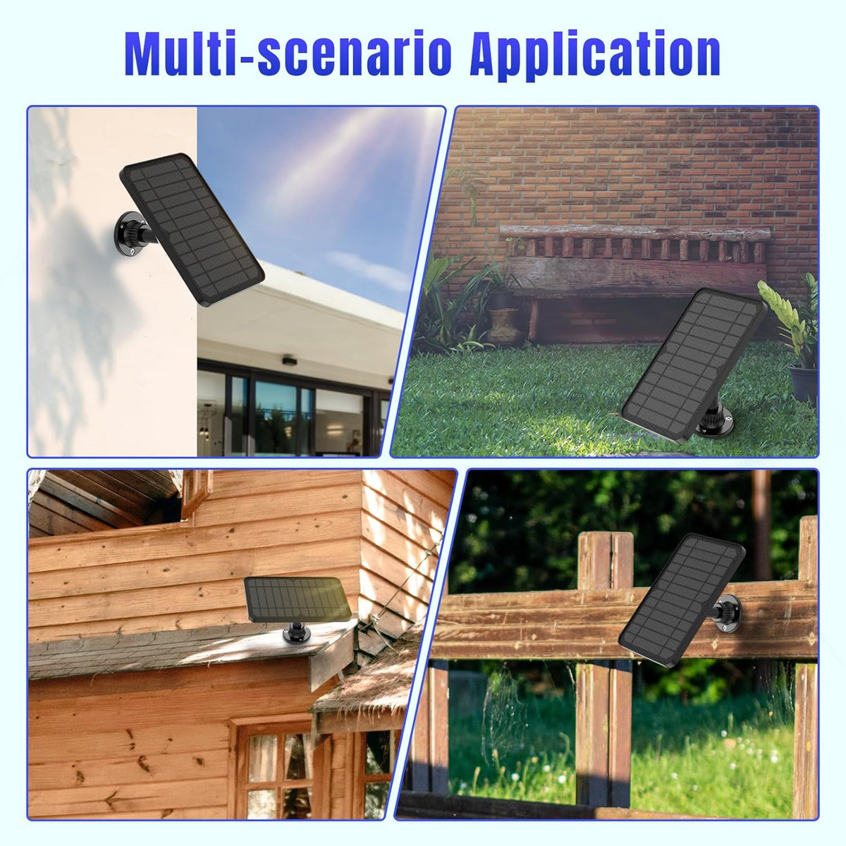 Solar Panel for Blink Camera Outdoor, Outdoor Security Camera Solar Panel Compatible with Blink Outdoor 4(4th Gen) with 13,1ft Calbe, Adjustable Mount (Camera Not Included) - PuriLite