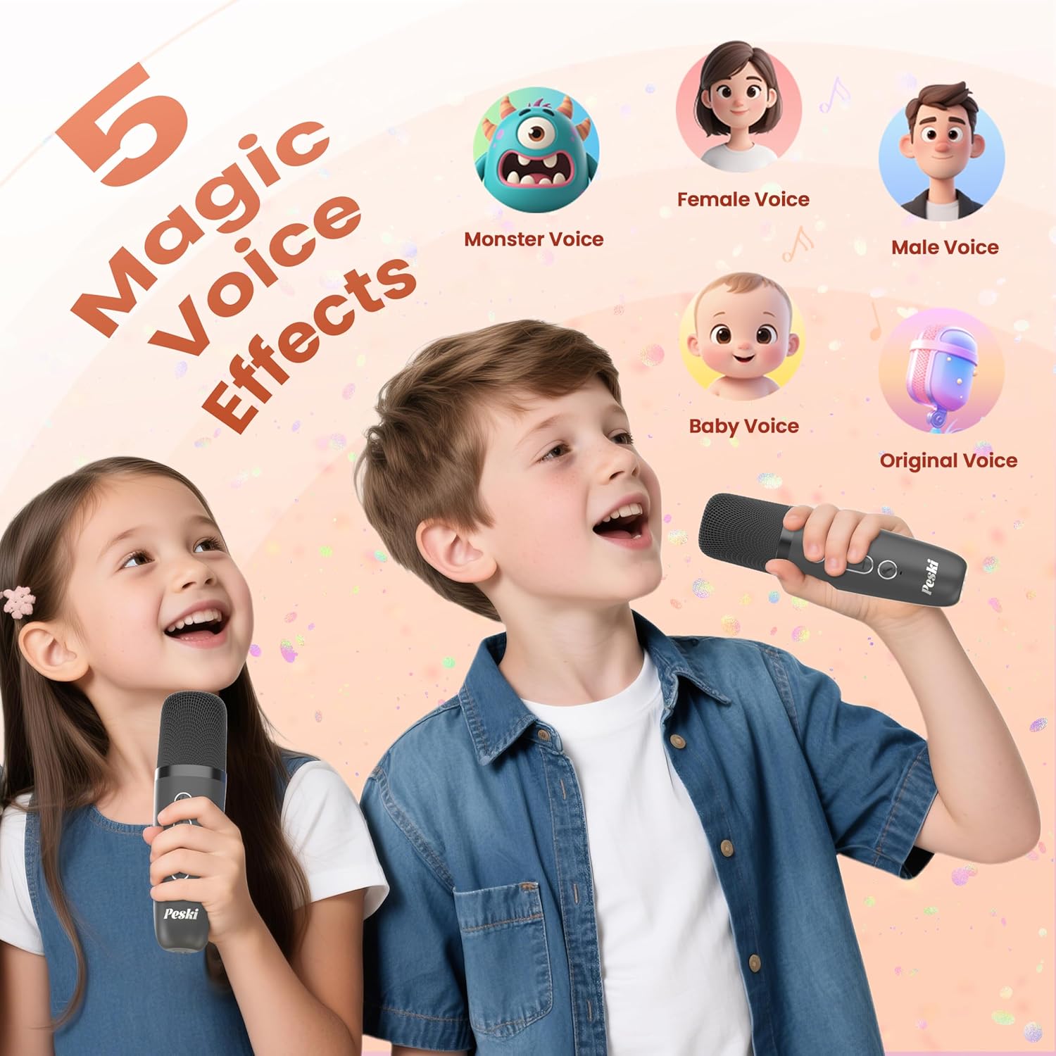 Karaoke Machine for Kids Adults, Portable Bluetooth Mini Karaoke Microphone Singing Speaker Karaoke Player with 2 Wireless Mic Toys for All Smartphones,Birthday, Family,Home Party (Purple) - PuriLite