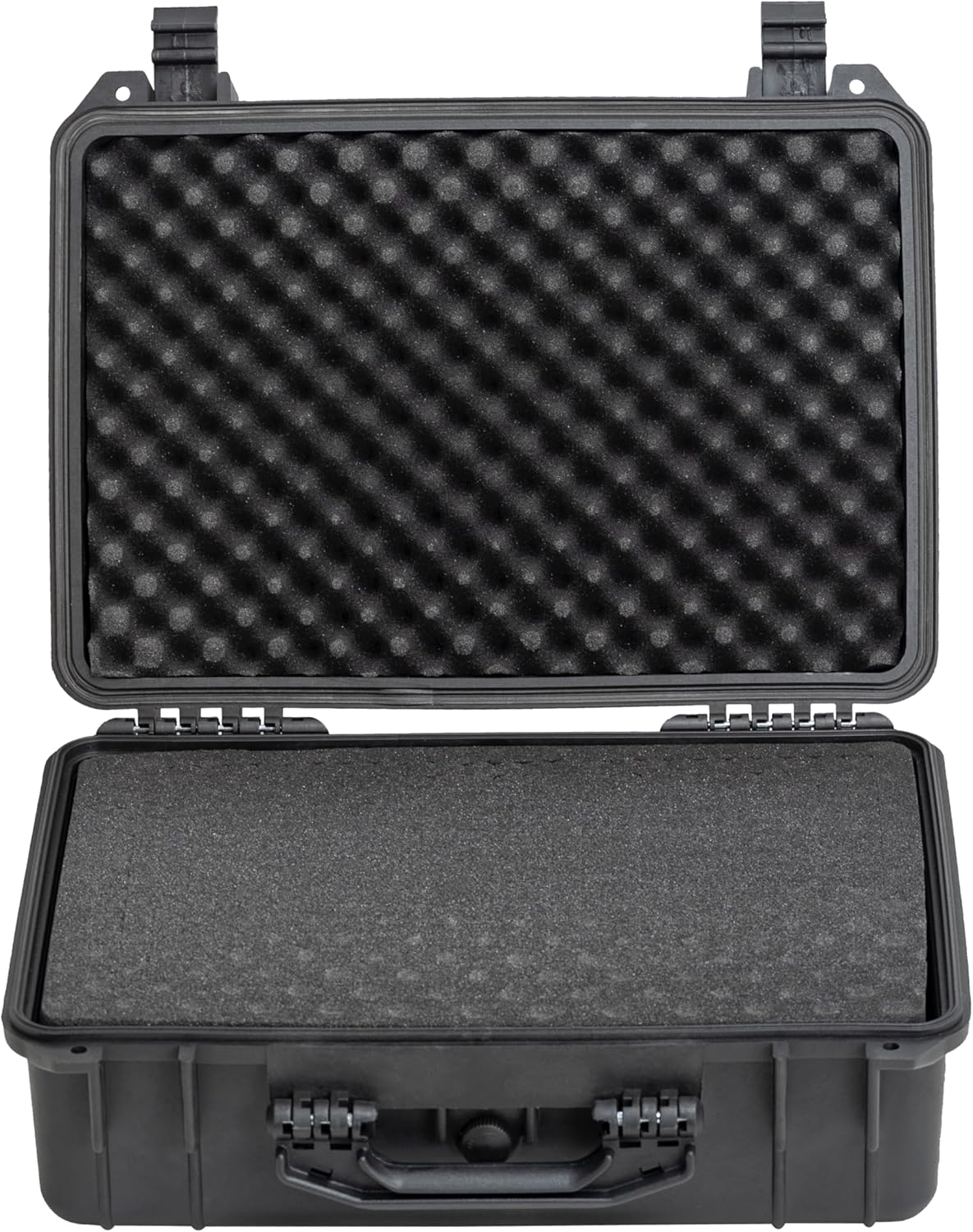 MEIJIA Portable Waterproof Protective Hard Case,Camera Case with Customizable Fit Foam Inserted, Elegant Black (9.17"x 7.56"x4.33") - PuriLite