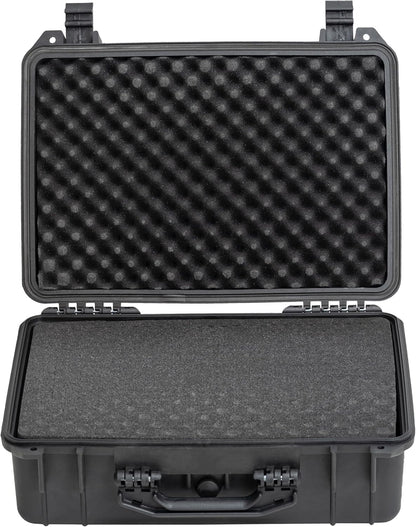 MEIJIA Portable Waterproof Protective Hard Case,Camera Case with Customizable Fit Foam Inserted, Elegant Black (9.17"x 7.56"x4.33") - PuriLite