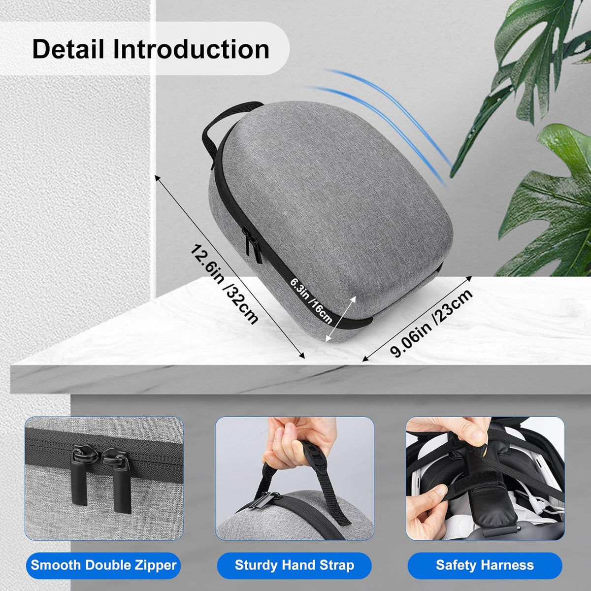 Dreaazhi Hard Carrying Case Compatible with Meta Quest 3S/Quest 3, Accessories VR Gaming Headset with Elite Strap, Touch Controllers, Ultra-Sleek Design for Travel Storage - PuriLite
