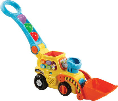 Push and Pop Bulldozer Toy | Interactive Push Toy for Toddlers | Ball Popping Construction Vehicle | Early Learning Push Toy | Motor Skill Development Toy - PuriLite